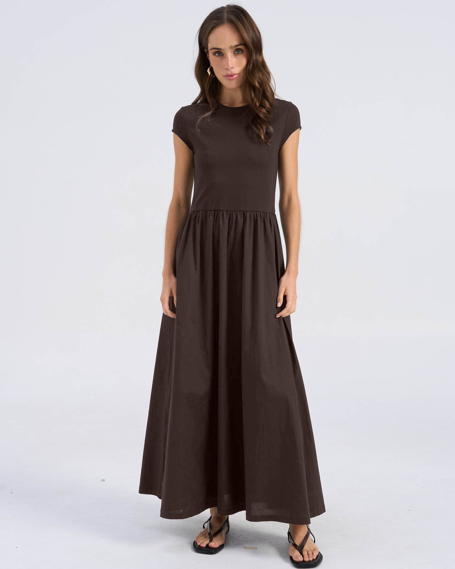 AWROSEMARY CAP SLEEVE MAXI DRESS
